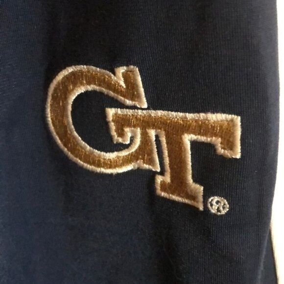 Georgia Tech Men's Sweatpants, Navy Blue with White Stripes, Size XL, Zip at ank - Picture 3 of 6